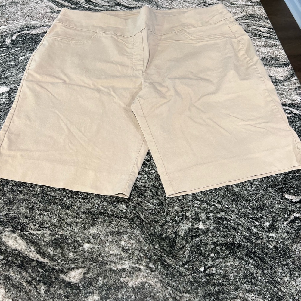 Ruby Rd. Women's Tan Flat Front Shorts